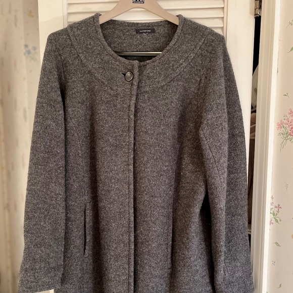 Land's End Gray Boiled Wool Walking Coat - Picture 1 of 4